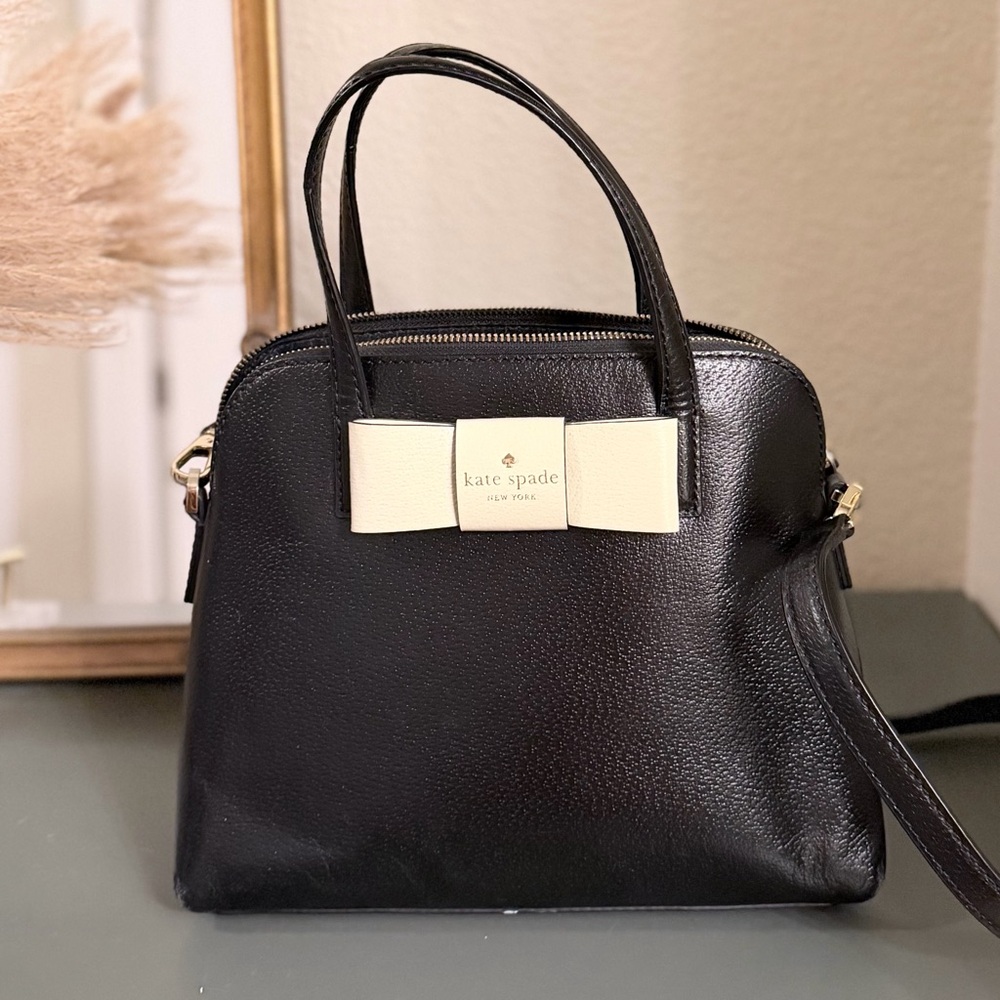 Kate Spade Black and Cream Bow Satchel